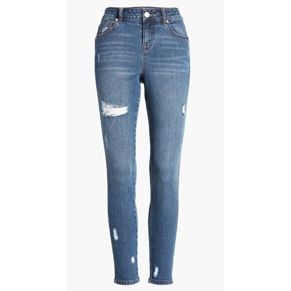 1822 Denim Ripped Organic Cotton Blend High Waist Ankle Skinny Jeans Size 31 $49 - Picture 5 of 5